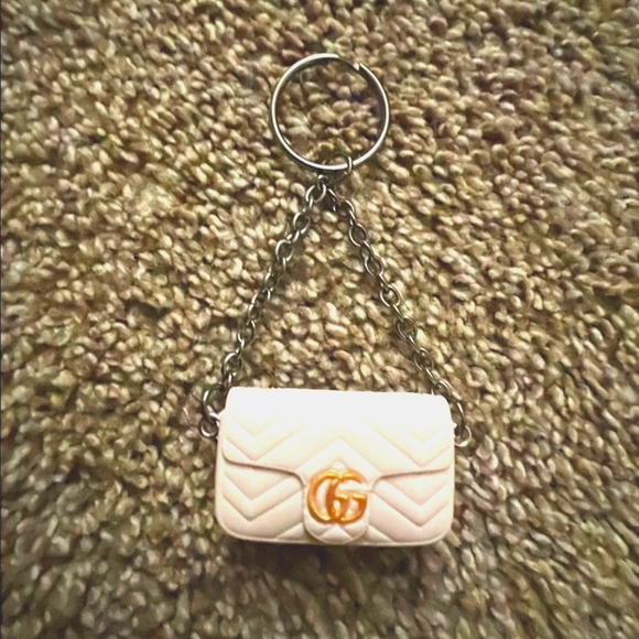 Keychain Designer Mini‎ Bag Charm in White - Picture 4 of 4